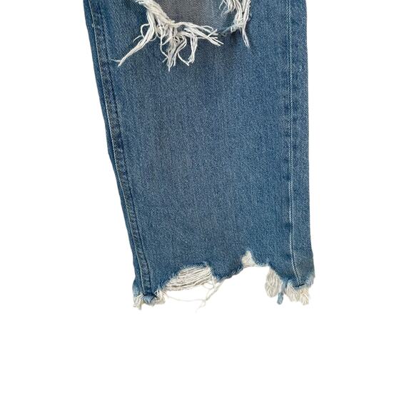 FREE PEOPLE We The Free Maggie Mid Rise Straight Leg Distressed Jeans 29 Grunge - Picture 11 of 13
